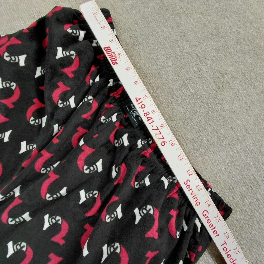 True Religion Black W/Red Logo All Over Print Velour Fleece Lounge Pants Mens XL